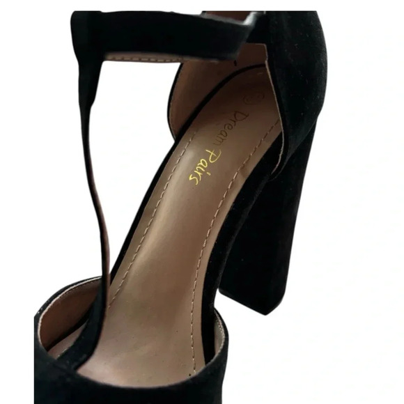 NWOT Black Dream Pair Vegan Suede 5” platform heel Size 8.5 ankle strap closure - Picture 2 of 4